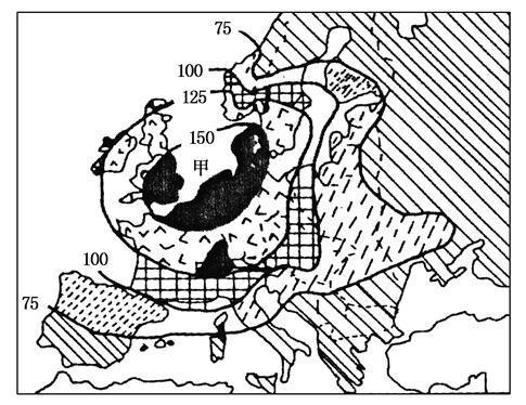 下图为第二次世界大战前,欧洲各地农业集约度