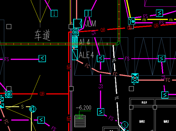 建筑消防图纸中的 FC、FS 、 QB、 M、 S都是