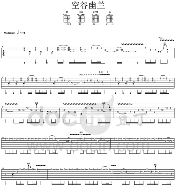 求许巍 空谷幽兰 吉他谱_360问答