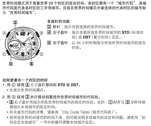 casio G-SHOCK GW-3000B,本地时间可以调，右盘的世界时间也乱了，怎么调?_360问答