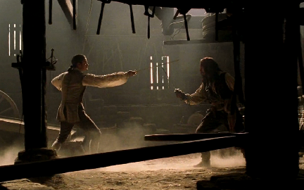 在《加勒比海盗1》 威尔·特纳和杰克斯帕罗打