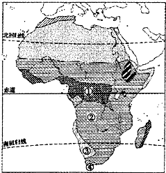 读非洲气候分布示意图,完成下列要求:(1)图中