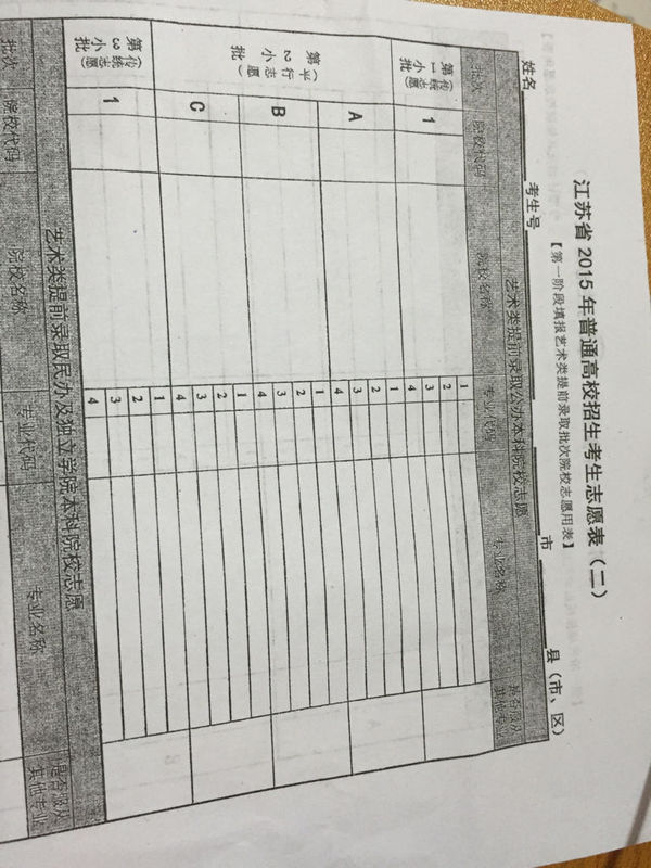 2015江苏省美术生,文化262,美术统考209,总分