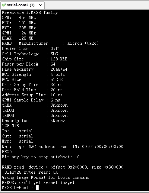 Linux系统移植,进入BOOT了,内核却无法写入,新