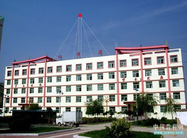 Photoshop把建筑照片处理成霓虹灯夜景效果_