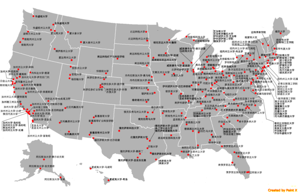 哪里有详尽的美国大学分布地图?_360问答