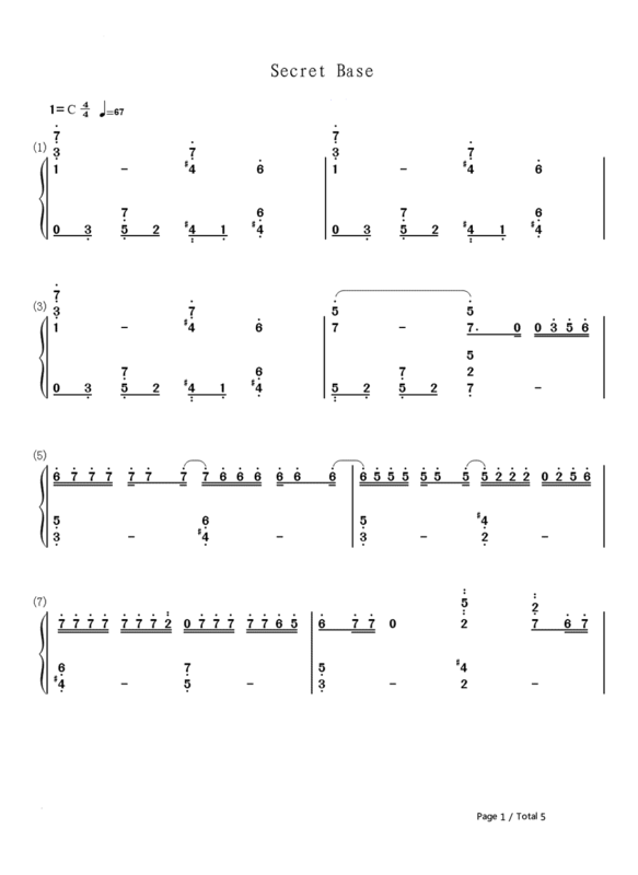 求secret base ~君がくれたもの~的简谱,口琴用
