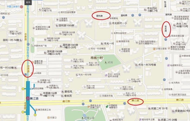 上海杨浦区市光一村这个小区没有具体门牌号吗