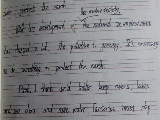写一篇关于环境污染的英语作文(字数不限)