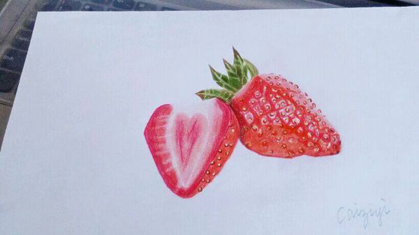 这个草莓画的如何?不喜勿喷_360问答