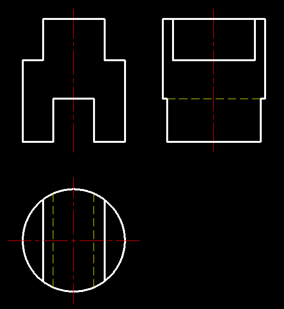 机械制图:画出圆柱的侧面投影_360问答