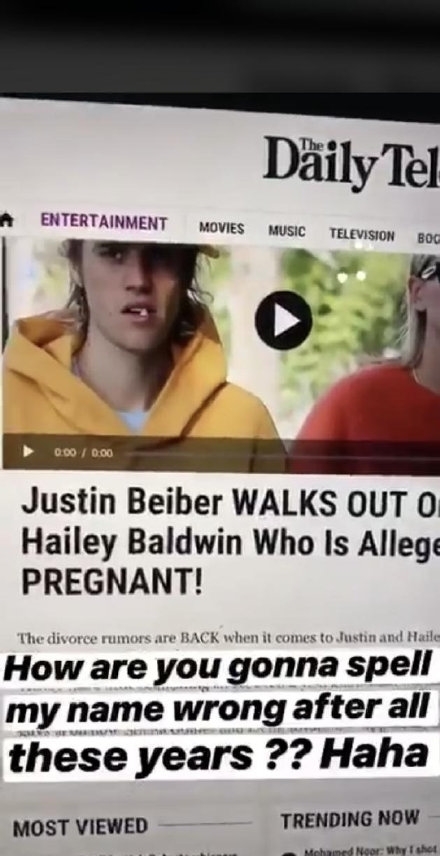 比伯回应浏览记录出现赛琳娜,网友:是谁意难平