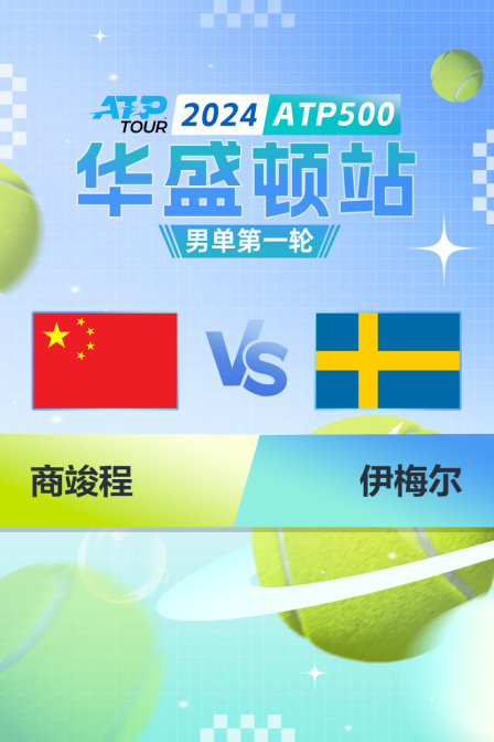 2024ATP500华盛顿站 男单第一轮 商竣程VS伊梅尔 海报