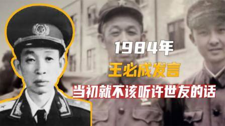 文史档案 1984年，王必成发言：当初就不该听许世友的话