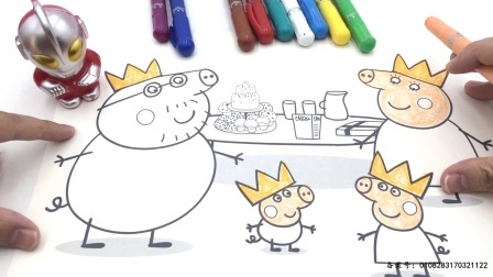 捷德奥特曼画小猪佩奇涂鸦涂色画 46