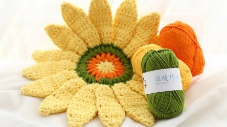 雏菊花坐垫沙发垫的手工diy编织方法