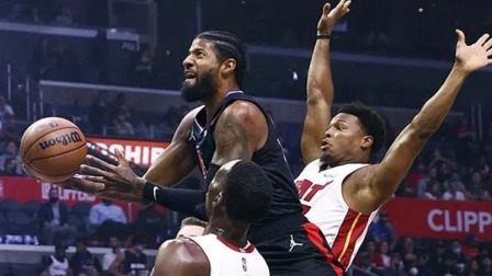 NBA常规赛-乔治27+5 阿德巴约30+11 快船力克热火取6连胜