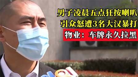男子凌晨五点狂按喇叭引众怒，遭3名大汉暴打，物业：车牌拉黑