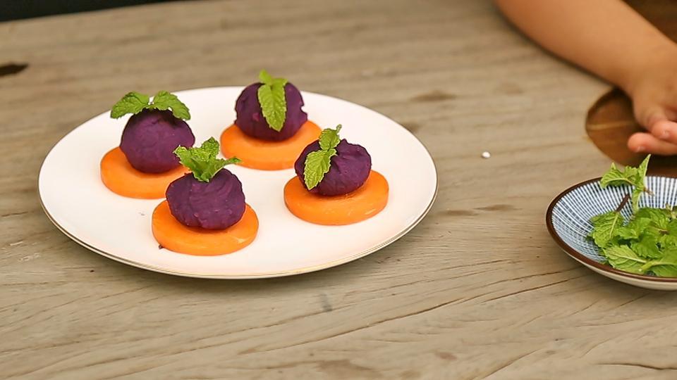 萌萌哒紫薯饭团，1岁+宝宝的美食