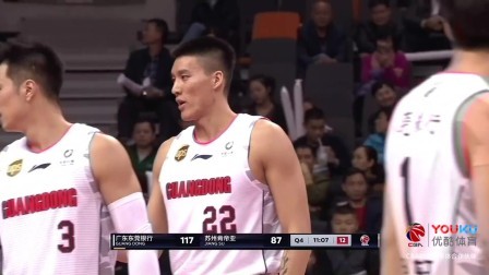 CBA 18/19赛季 广东VS江苏第四节：广东进入练兵时间，徐杰、胡明轩表现出色