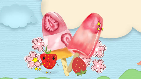 波波亲子美食 甜心草莓冰棍