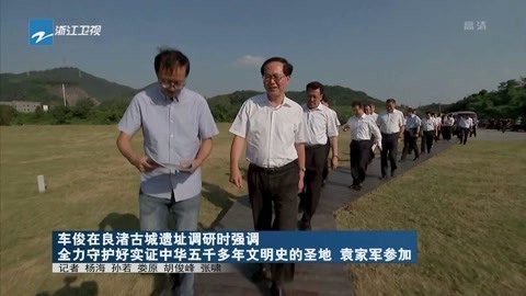 车俊在良渚古城遗址调研