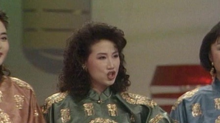 央视1991春晚 张强刘小娜等《梨园彩虹》，梨园里上演时装唱表演 中央电视台春节联欢晚会 1991