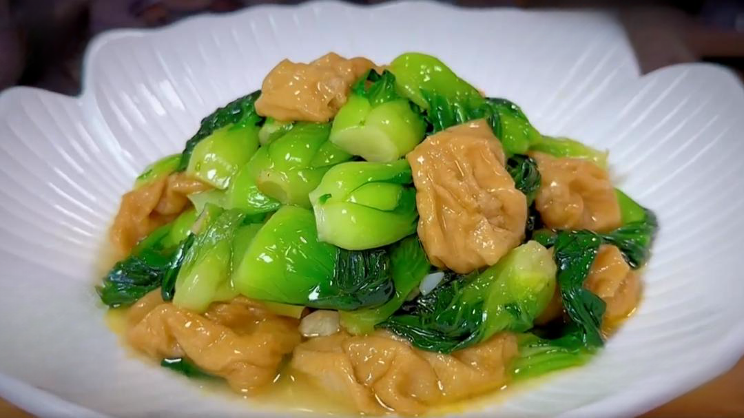 人气美食 面筋上海青 怎么炒更好吃？