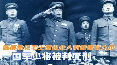 文史档案 一国军少将被判死刑，陈赓急见毛主席说：此人对国家有大作用