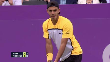 【全场回放】阿尔卡拉斯2-0塞伦多洛 2024ATP500女王杯 男单第一轮