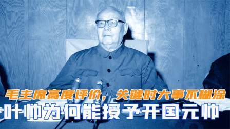 趣谈文史 叶帅为何能授予元帅？毛主席给出高度评价，关键时大事不糊涂