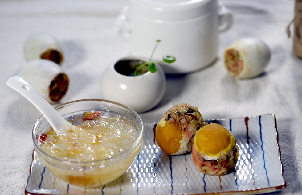 糯米蛋+桃胶银耳羹