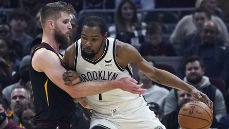 2021-2022赛季NBA集锦 NBA-杜兰特27+6+9 哈登14+6+14 篮网双杀骑士
