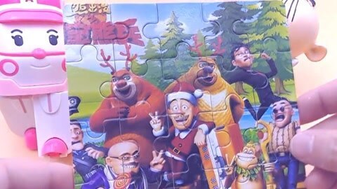 月采亲子游戏益智玩具 熊出没拼图雪岭雄风