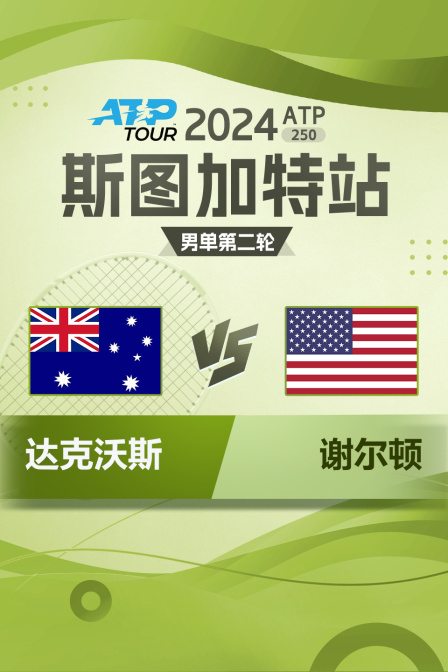 2024ATP250斯图加特站 男单第二轮 达克沃斯VS谢尔顿 海报
