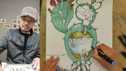 少儿科幻画：高科技仙人掌