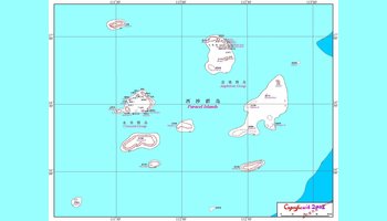 中沙洲位於西沙群島,地圖 面積時大時小,約有52000平方米.