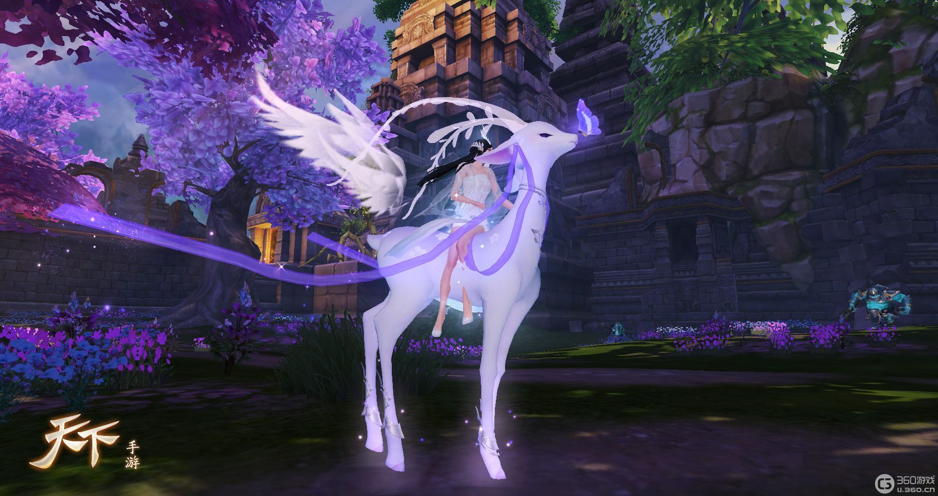 飞雪流霞现灵鹿天下手游灵鹿坐骑仙萌降世