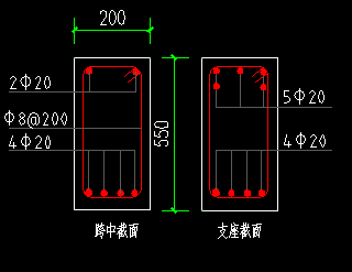 請問下圖框架樑的鋼筋翻樣cad圖怎樣畫的.