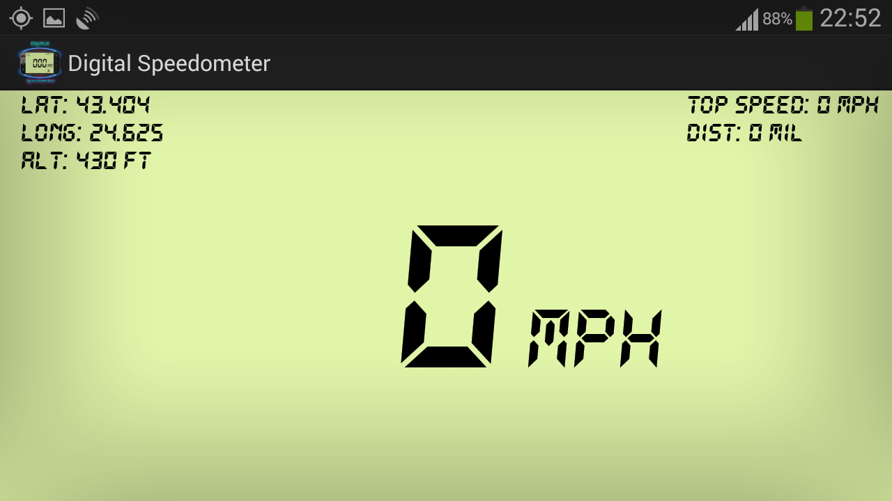 digispeed gps测速仪的应用是具有内置gps天线android设备的免费软件