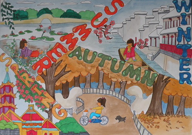 我爱家乡绘画作品展示