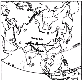亚洲地形图黑白打印版图片