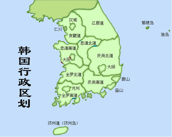 韩国城市分布图片