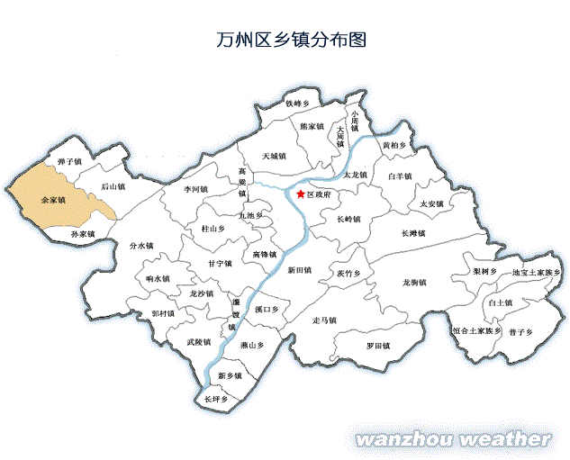 万州乡镇分布高清地图图片