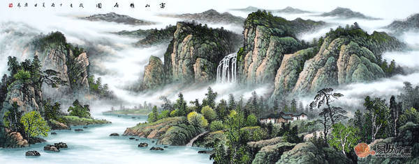 时尚生活 观之赵洪霞的山水画,极为有自己的艺术风格所在,而其山水画