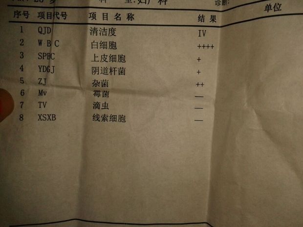 醫生開了甲硝唑栓和陰道沖洗,用藥九天後停藥兩天,第二次檢查偶有黴菌